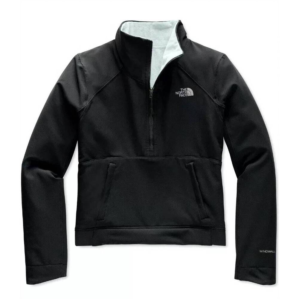 NEW THE NORTH FACE women's shelbe raschel pullover in black/bluefrost